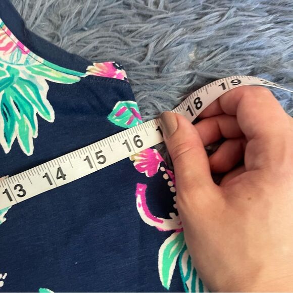 Lilly Pulitzer Dress Navy Blue Raylee Tank Inky Peanut Gallery Elephant Size S - Picture 4 of 5